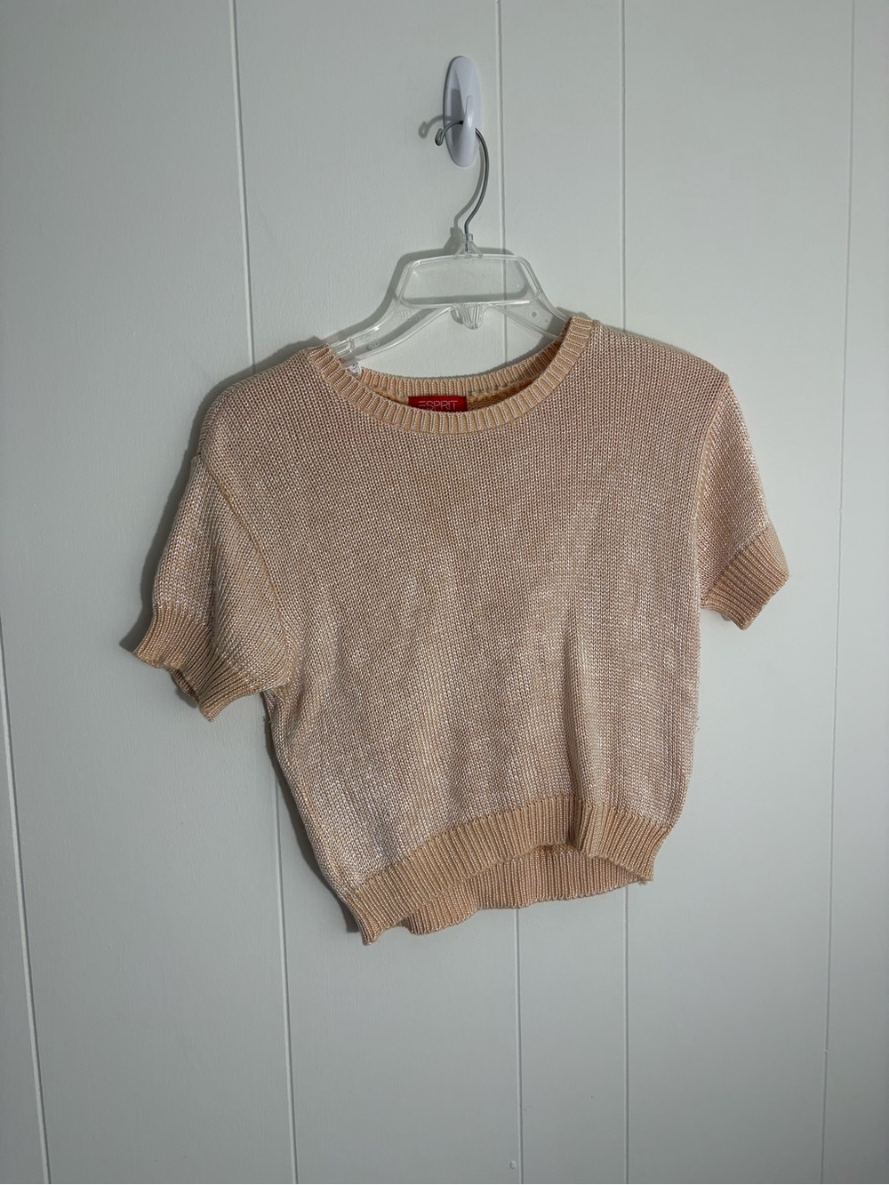 Vintage Esprit Cream Knit Short Sleeve Top
